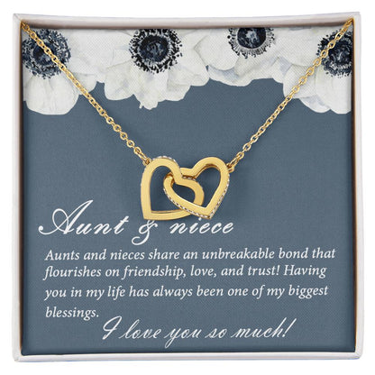 Aunt And Niece Necklace Special Niece Necklace Aunt And Niece Gift Niece Keepsakes Gift For Niece From Aunt Interlocking Hearts Necklace