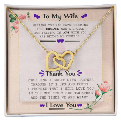 To My Wife Interlocking Hearts Necklace