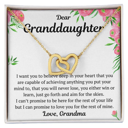 Dear Granddaughter From Grandma Interlocking Hearts Necklace