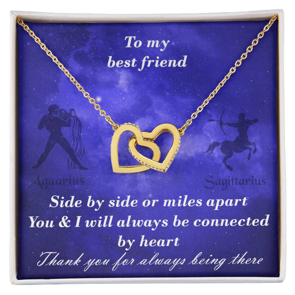 Aquarius To Sagittarius Best Friend Interlocked Hearts Necklace Interlocking Hearts Necklace