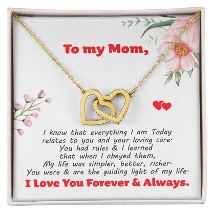 Gift For Mom - Interlocking Hearts Necklace