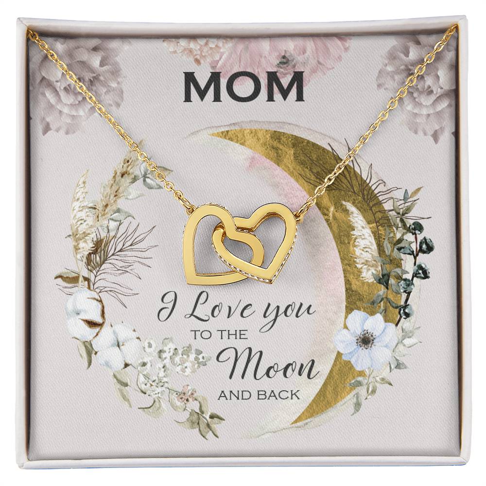 Birthday Gift From Daughter Gift For Mom I Love You To The Moon And Back Necklace For Mom Mother'S Day Gift Women'S Jewelry Interlocking Hearts Necklace