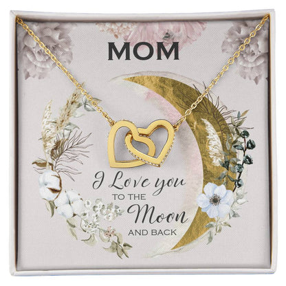 Birthday Gift From Daughter Gift For Mom I Love You To The Moon And Back Necklace For Mom Mother'S Day Gift Women'S Jewelry Interlocking Hearts Necklace