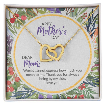 40 Mother'S Day Collection Interlocking Hearts Necklace - Floral Celebration !