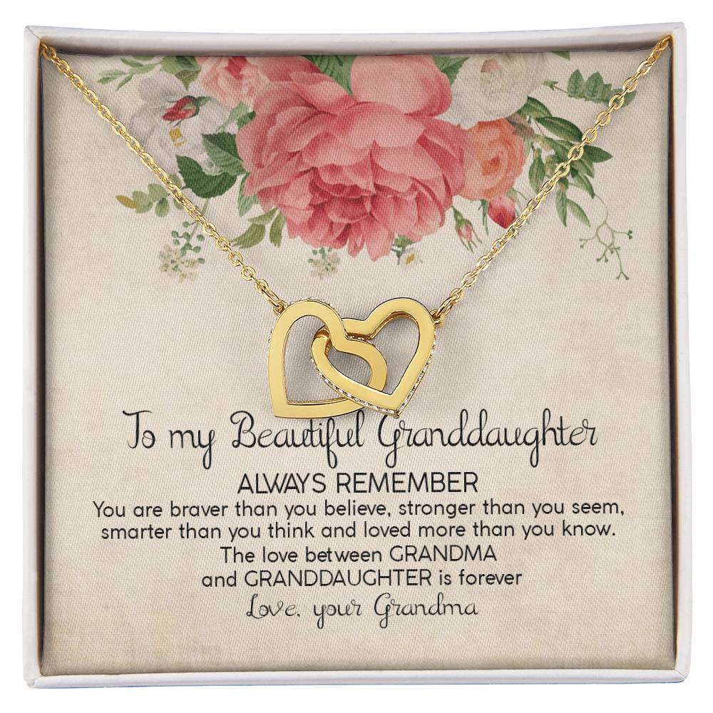 Always Remember - Best Gift For Granddaughter Interlocking Hearts Necklace