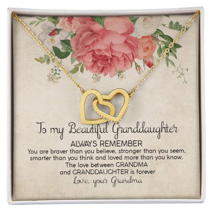 Always Remember - Best Gift For Granddaughter Interlocking Hearts Necklace