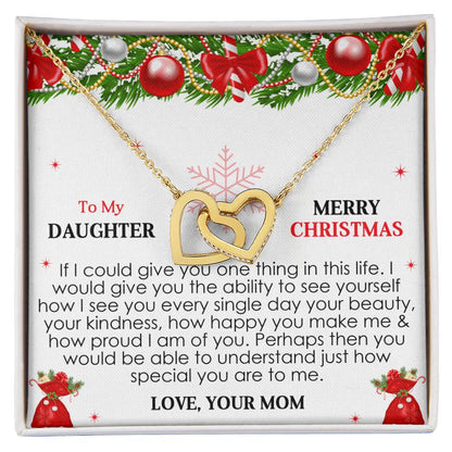 Christmas Gifts For Loving Daughter From Mom Interlocking Hearts Necklace