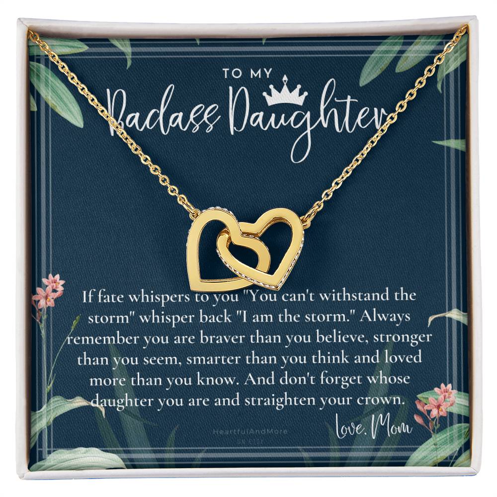 Daughter Gift From Mom Heart Necklace Daughter Gift Interlocking Necklace To Daughter Daughter Graduation Birthday Gift Necklace Interlocking Hearts Necklace