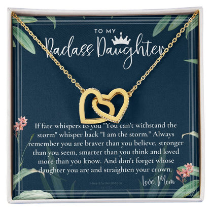 Daughter Gift From Mom Heart Necklace Daughter Gift Interlocking Necklace To Daughter Daughter Graduation Birthday Gift Necklace Interlocking Hearts Necklace