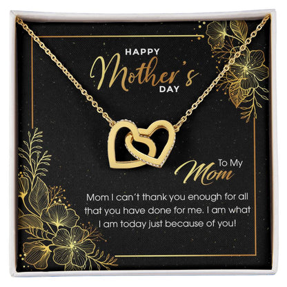 Gift For Mom - Thank You For All - The Interlocking Heart Necklace Interlocking Hearts Necklace