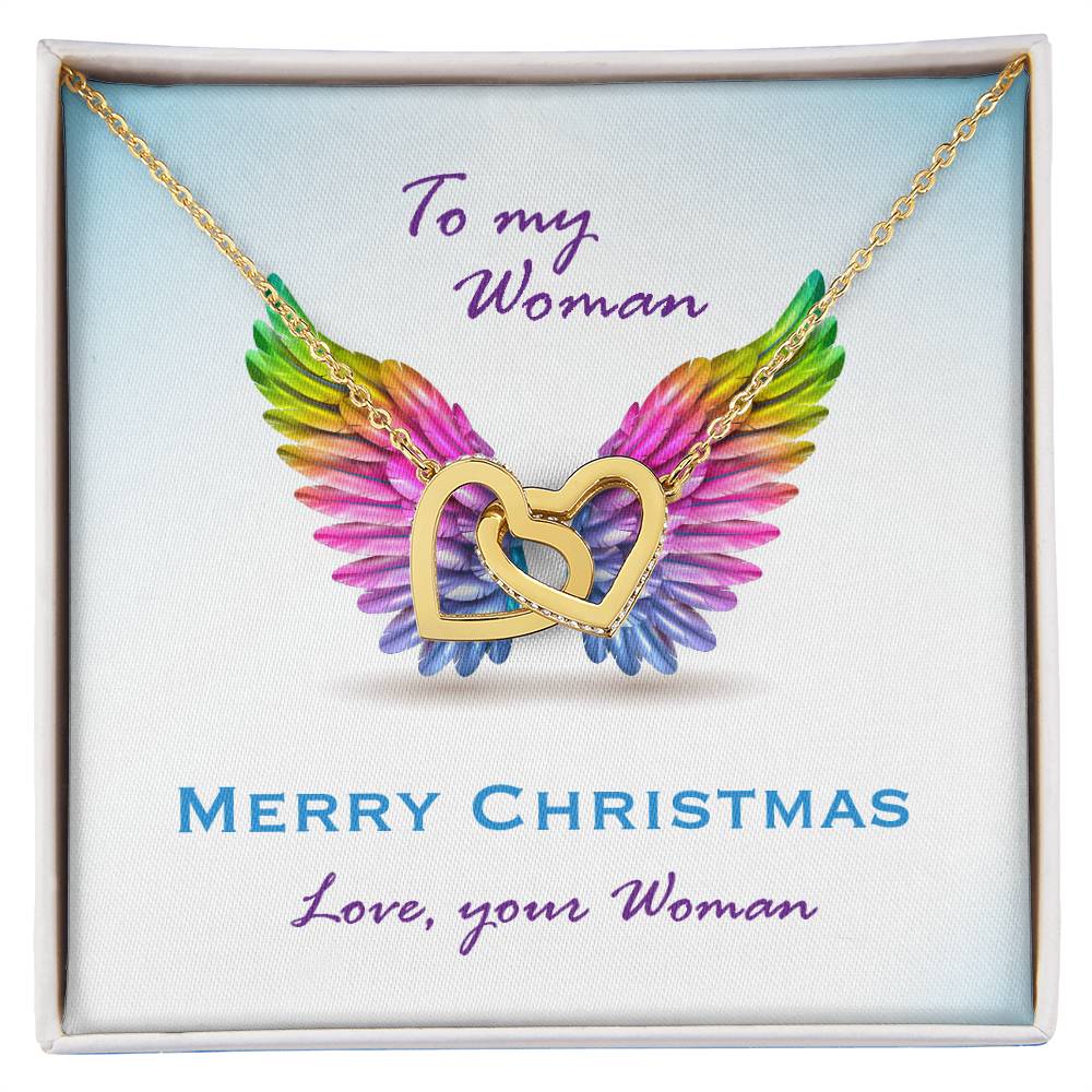 To My Woman Interlocking Hearts Necklace