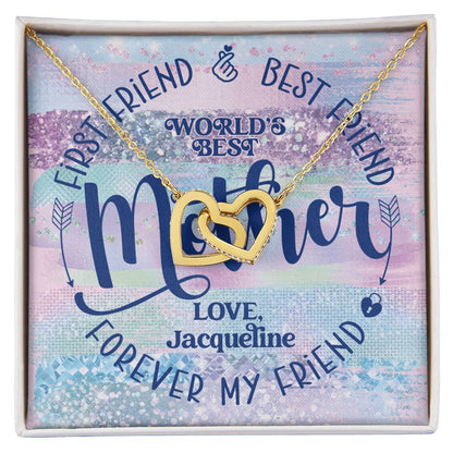 First Friend Best Friend Forever Friend World'S Best Mother Interlocking Hearts Necklace