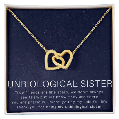 Unbiological Sister Necklace Soul Sister Sorority Sister Sister In Law Necklace Interlocking Hearts Necklace