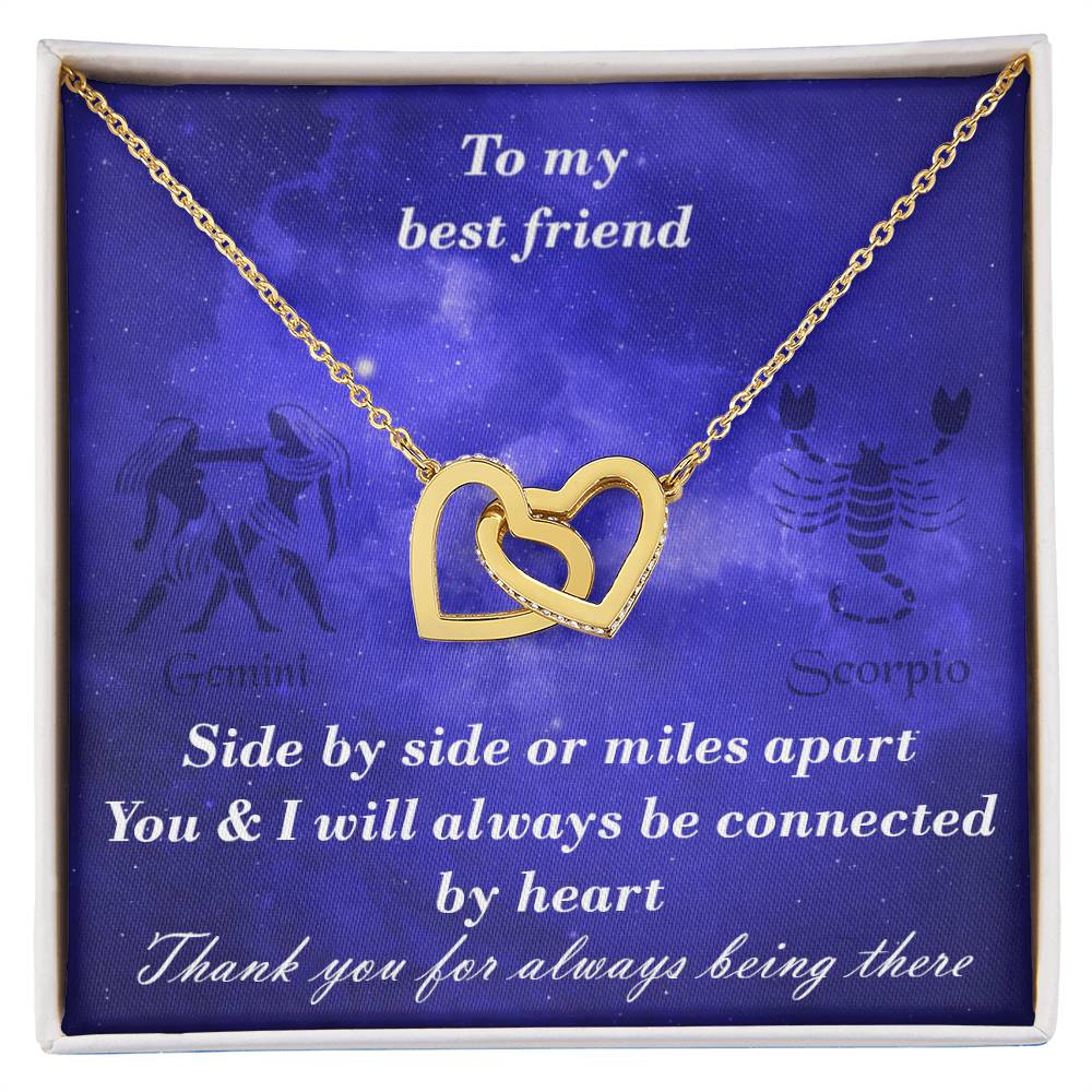Gemini To Scorpio Best Friend Interlocked Hearts Necklace Interlocking Hearts Necklace