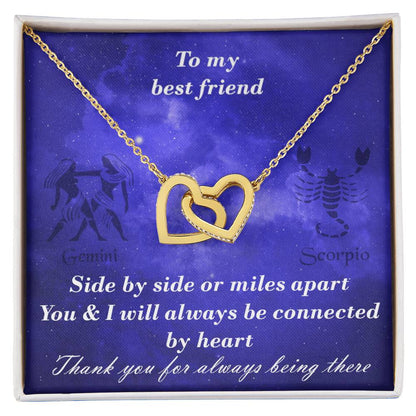 Gemini To Scorpio Best Friend Interlocked Hearts Necklace Interlocking Hearts Necklace