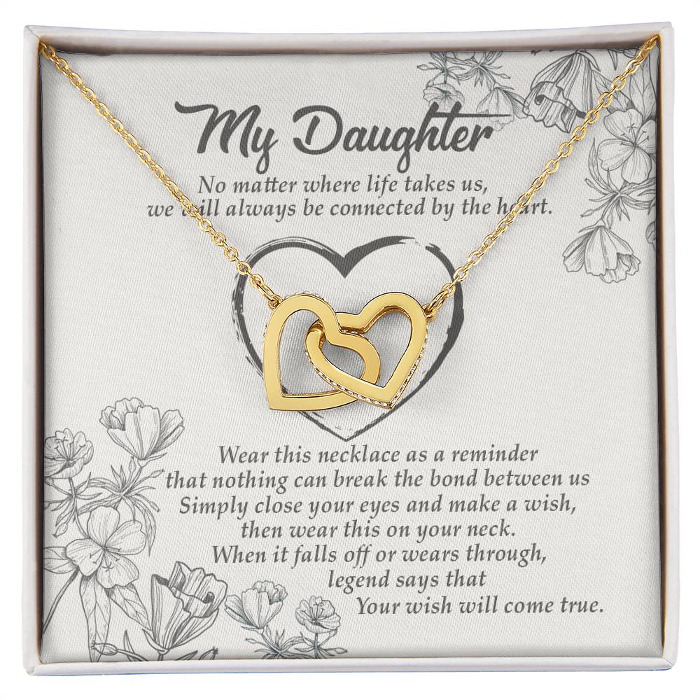 Your Wish Will Come True - Great Gift For Daughter Interlocking Hearts Necklace