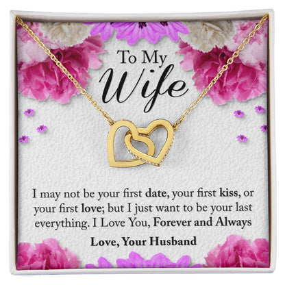 To My Wife Interlocking Hearts Necklace