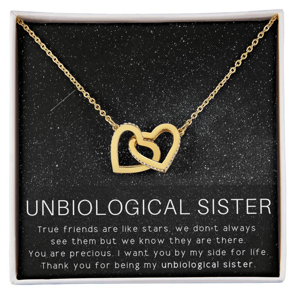 Unbiological Sister Necklace Soul Sister Sorority Sister Sister In Law Necklace Interlocking Hearts Necklace