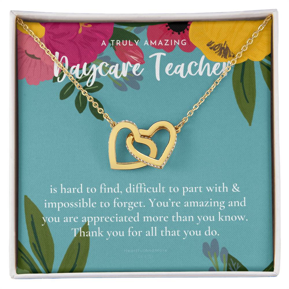 Daycare Teacher Gift For Daycare Provider Gifts Daycare Thank You Gifts Preschool Teacher Gift Thank You Gift Daycare Interlocking Hearts Necklace