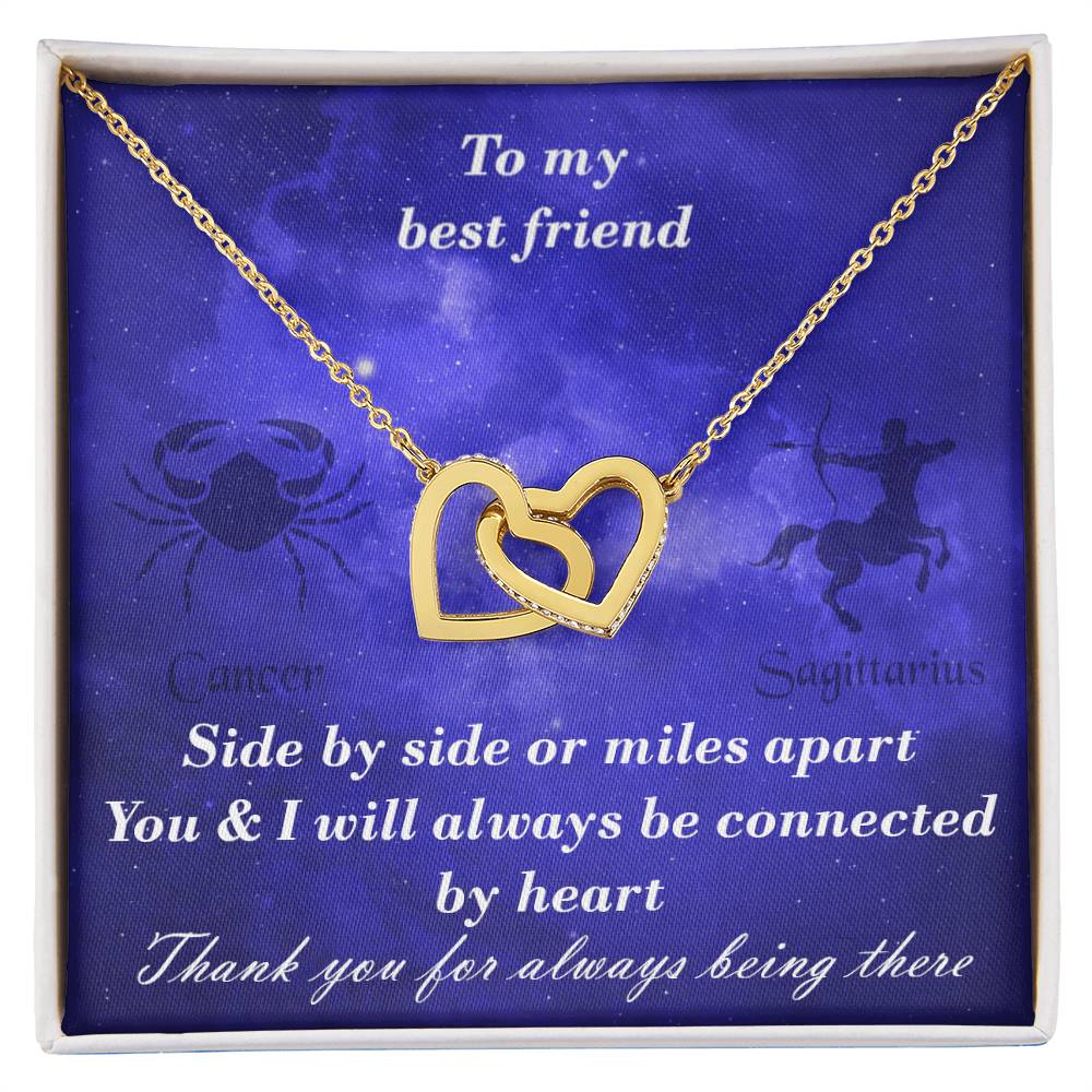 Cancer To Sagittarius Best Friend Interlocked Hearts Necklace Interlocking Hearts Necklace