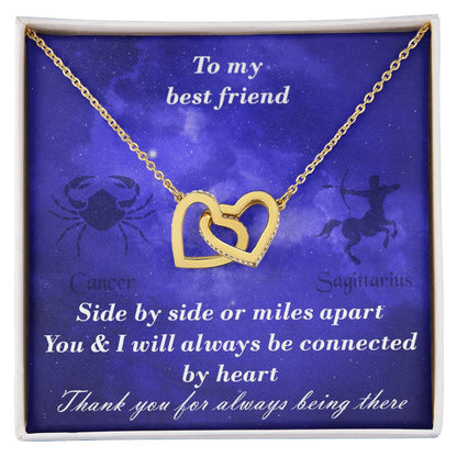 Cancer To Sagittarius Best Friend Interlocked Hearts Necklace Interlocking Hearts Necklace