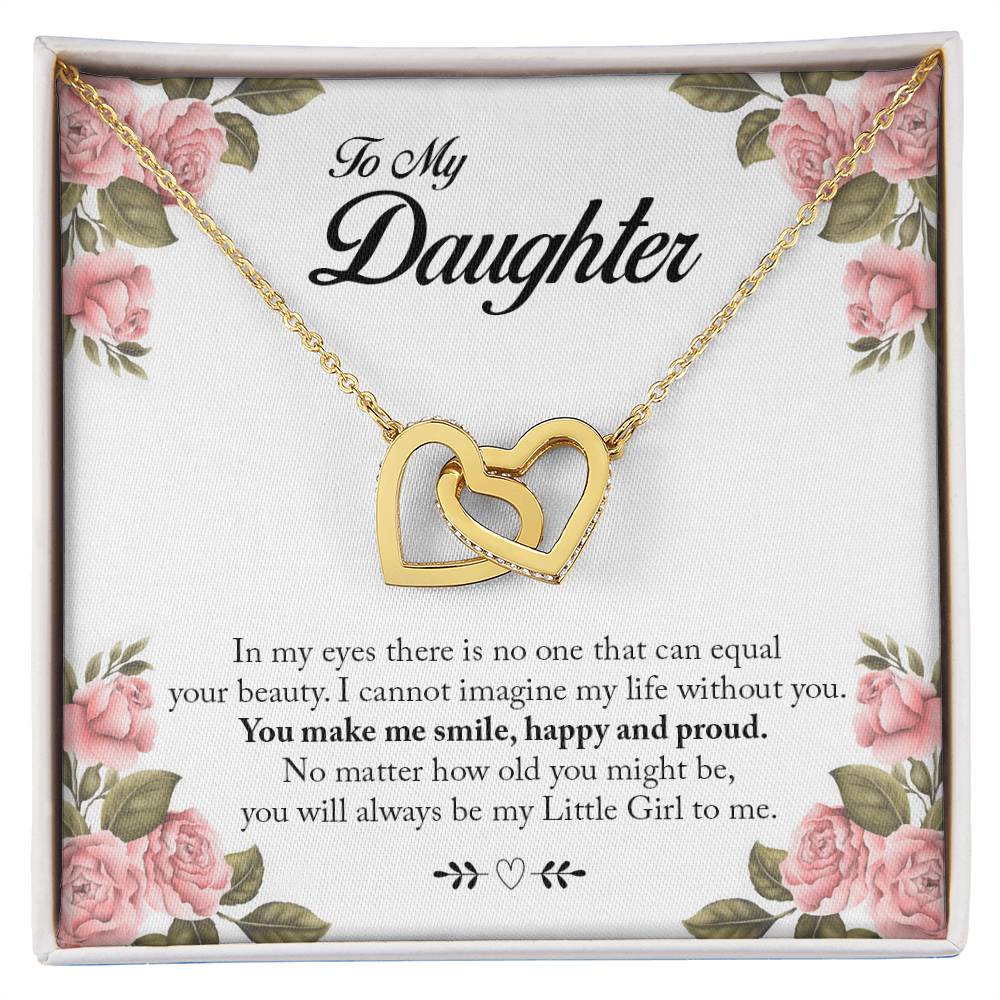 You Will Always Be My Little Girl Interlocking Hearts Necklace