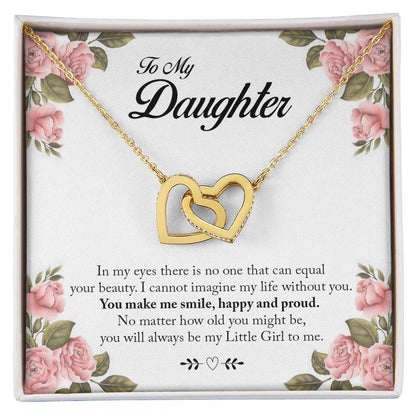 You Will Always Be My Little Girl Interlocking Hearts Necklace