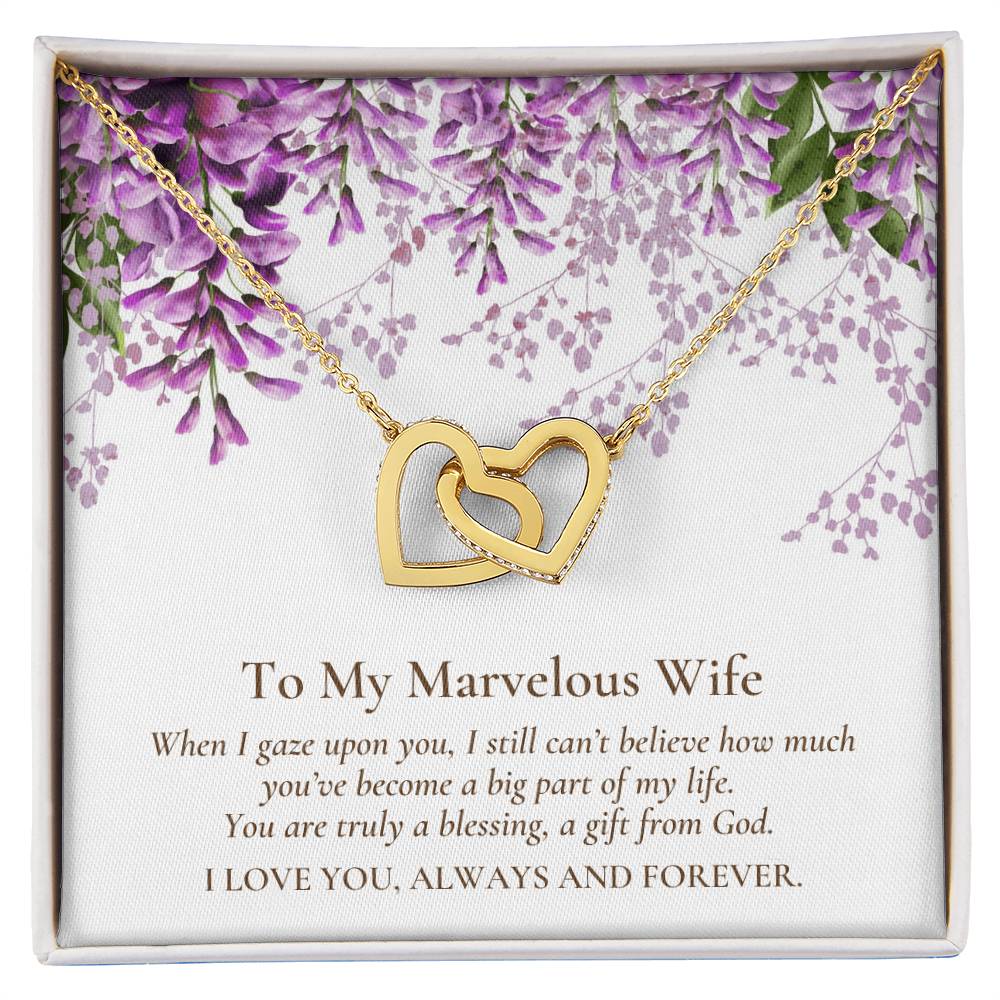 Two Hearts Linked Forever To Marvelous Wife Necklace Interlocking Hearts Necklace