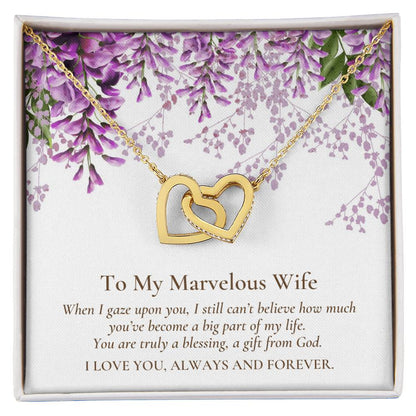 Two Hearts Linked Forever To Marvelous Wife Necklace Interlocking Hearts Necklace