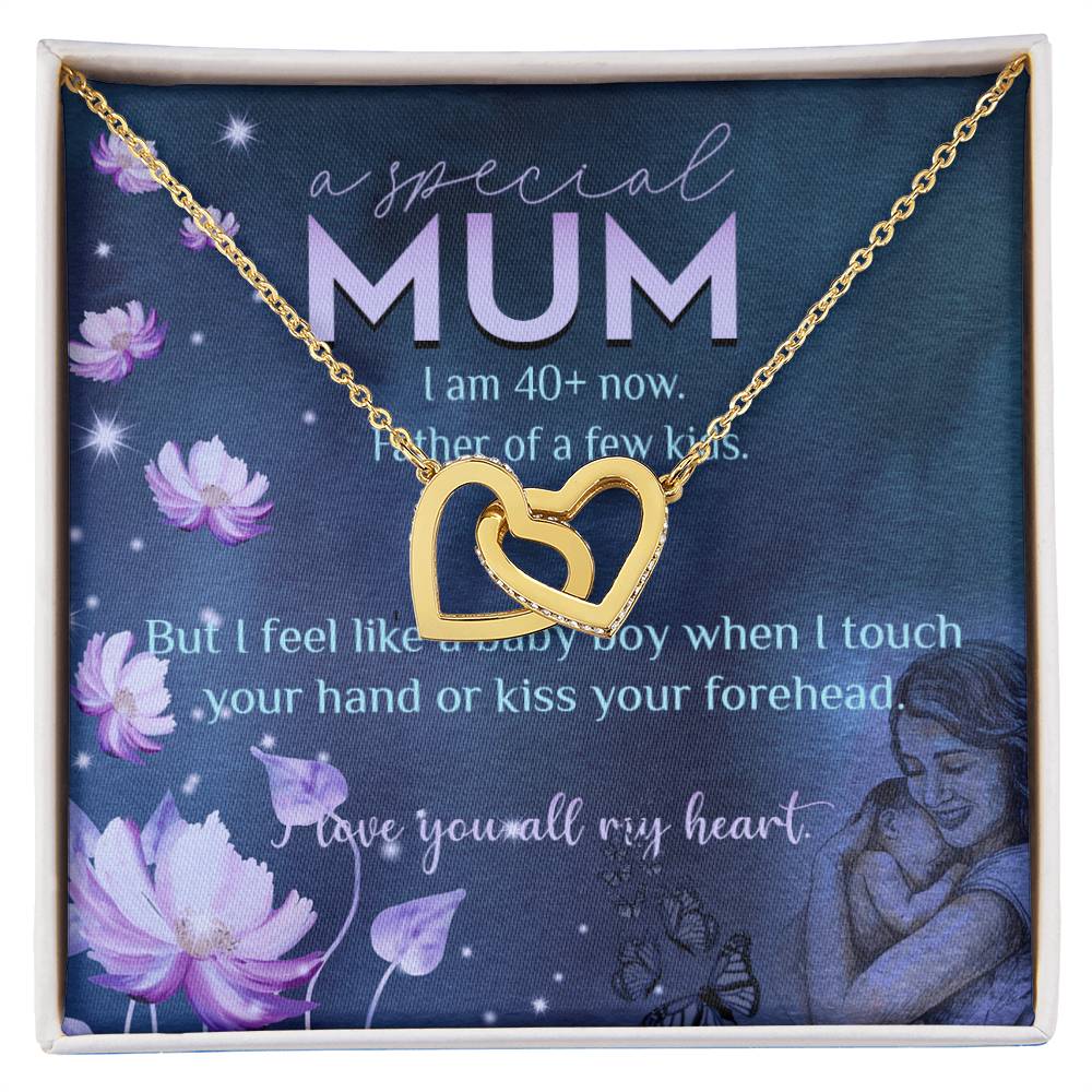 Feel Like A Baby Boy Gift For Mum Interlocking Hearts Necklace