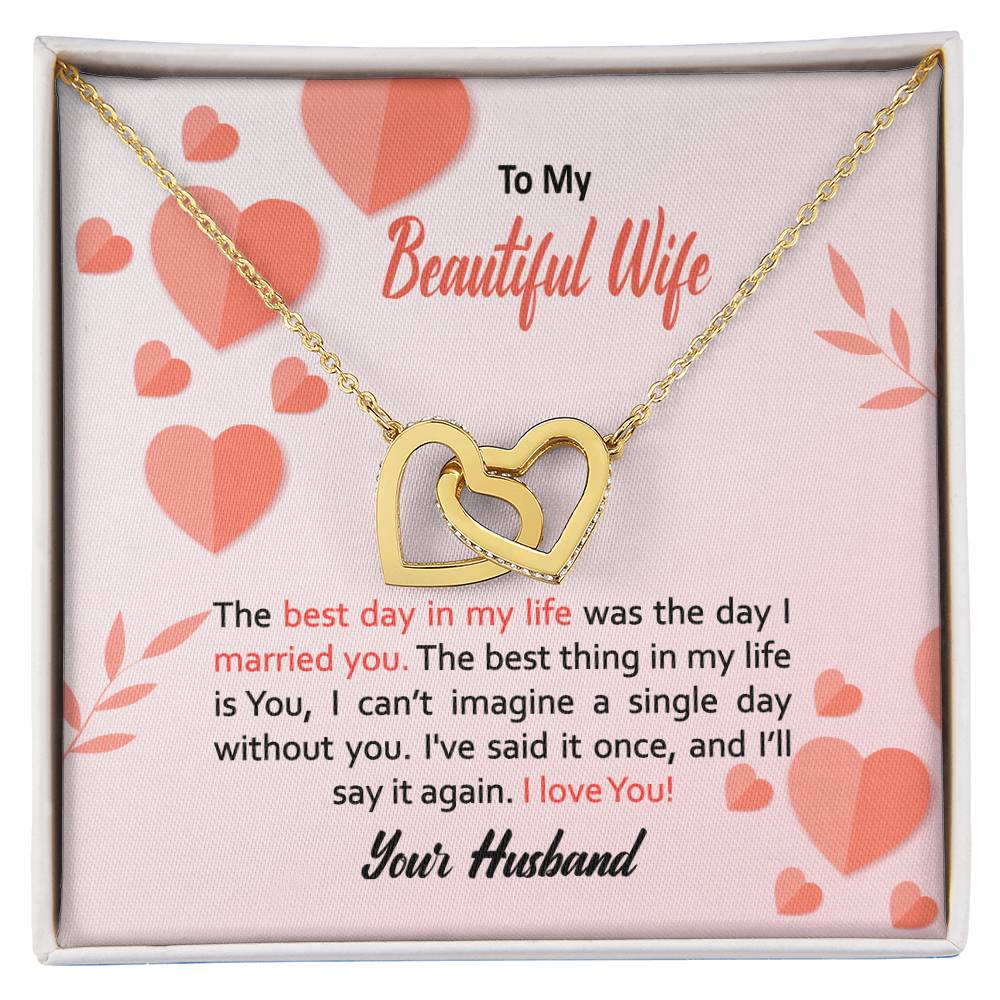 To My Wife Necklace - Anniversary Gift For Wife Birthday Gift For Wife Gift For Wife Necklace For Wife Interlocking Hearts Necklace