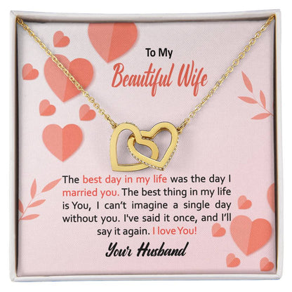 To My Wife Necklace - Anniversary Gift For Wife Birthday Gift For Wife Gift For Wife Necklace For Wife Interlocking Hearts Necklace