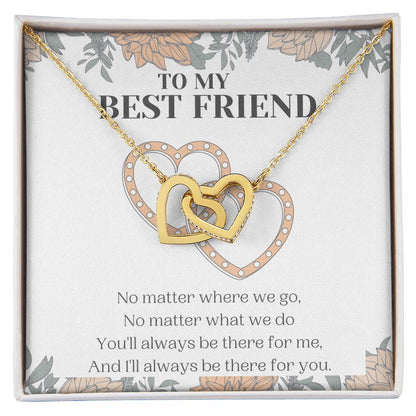Alway Be There Best Friend Necklace Interlocking Hearts Necklace