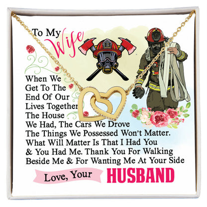 Firefighter'S Wife - Interlocking Heart Necklace Interlocking Hearts Necklace