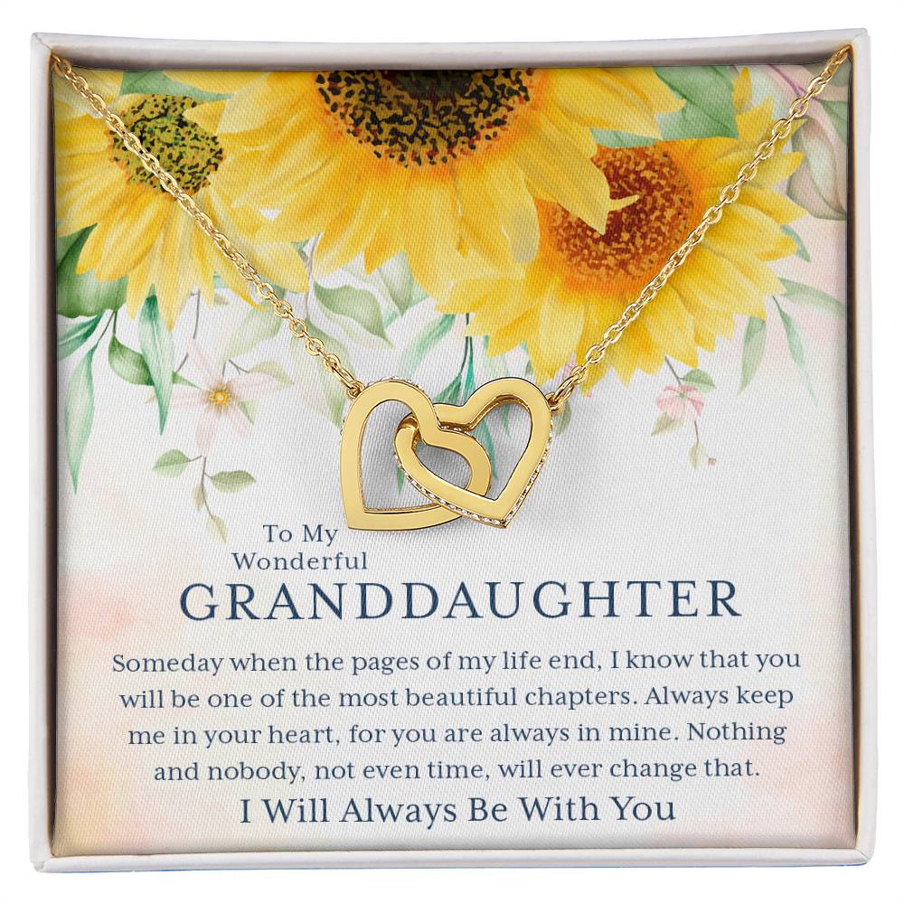 To My Wonderful Granddaughter – I Always Be With You – Necklace ?? Interlocking Hearts Necklace