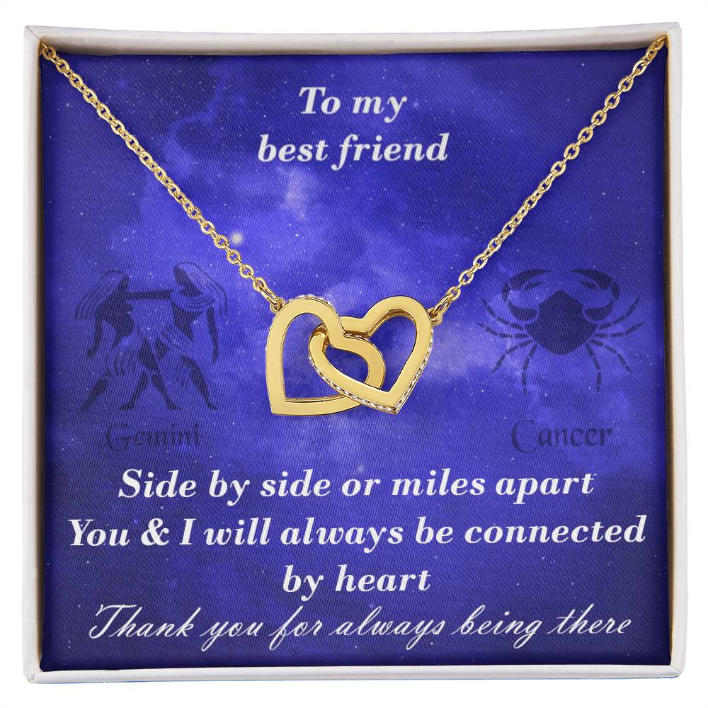 Gemini To Cancer Best Friend Interlocked Hearts Necklace Interlocking Hearts Necklace