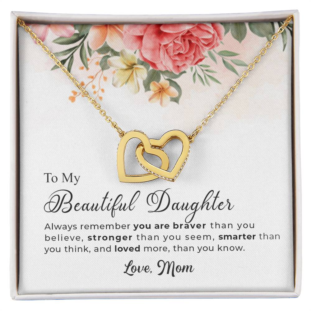 Best Gift For Daughter From Mom - Interlocking Hearts Necklace