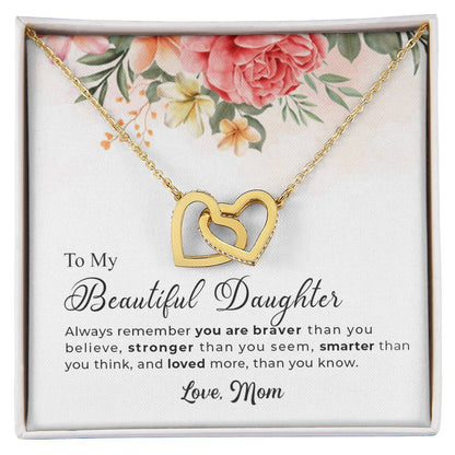 Best Gift For Daughter From Mom - Interlocking Hearts Necklace