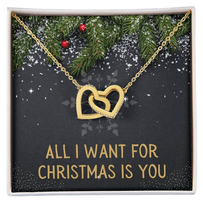 All I Want For Christmas - Heart Necklace Interlocking Hearts Necklace
