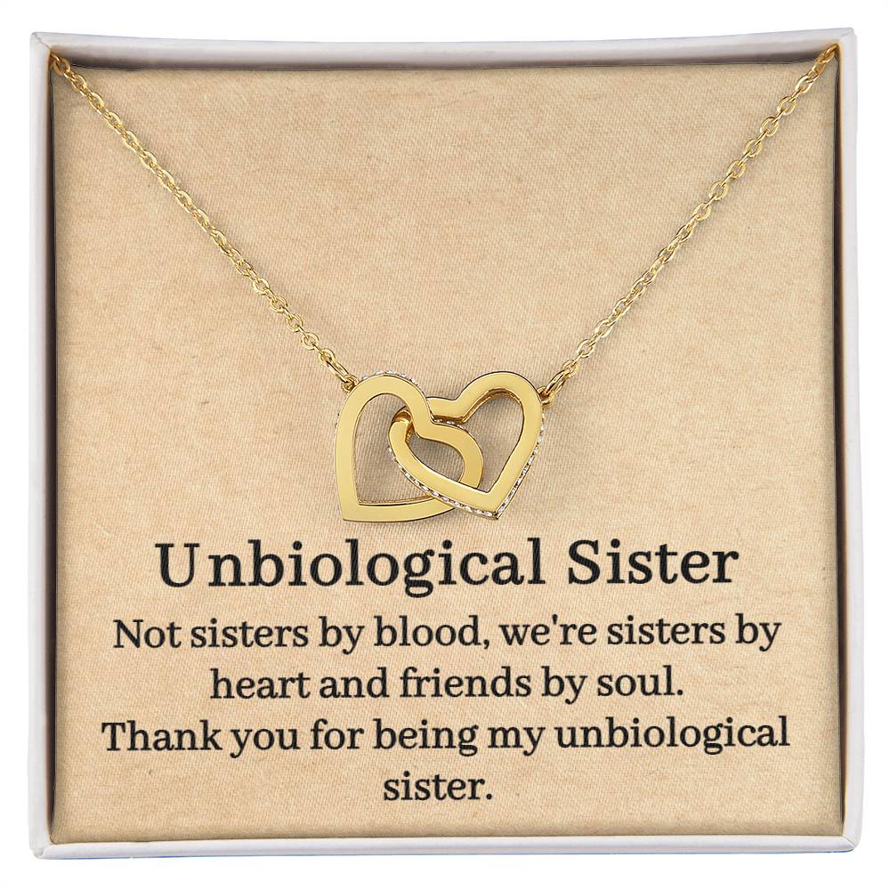 Unbiological Sister Interlocking Hearts Necklace