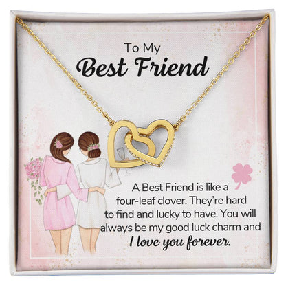 Best Friend Locked Hearts Necklace Gift Interlocking Hearts Necklace