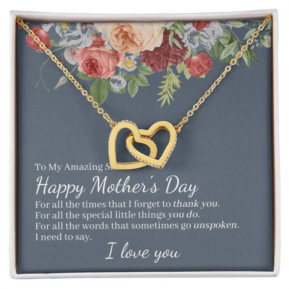 Amazing Sister Happy Mother'S Day Interlocked Hearts Necklace Interlocking Hearts Necklace