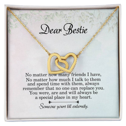 Dear Bestie No Matter How Many Friends I Have Interlocking Heart Necklace Interlocking Hearts Necklace