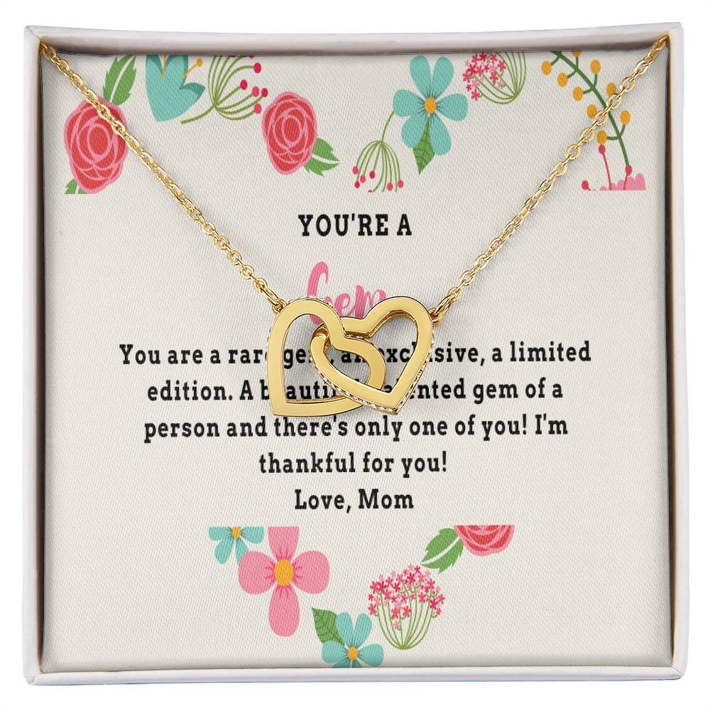 Daughter Gift From Mom Interlocking Hearts Necklace