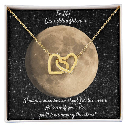 A Special Gift For Your Granddaughter. Two Hearts And An Encouraging Message! Interlocking Hearts Necklace