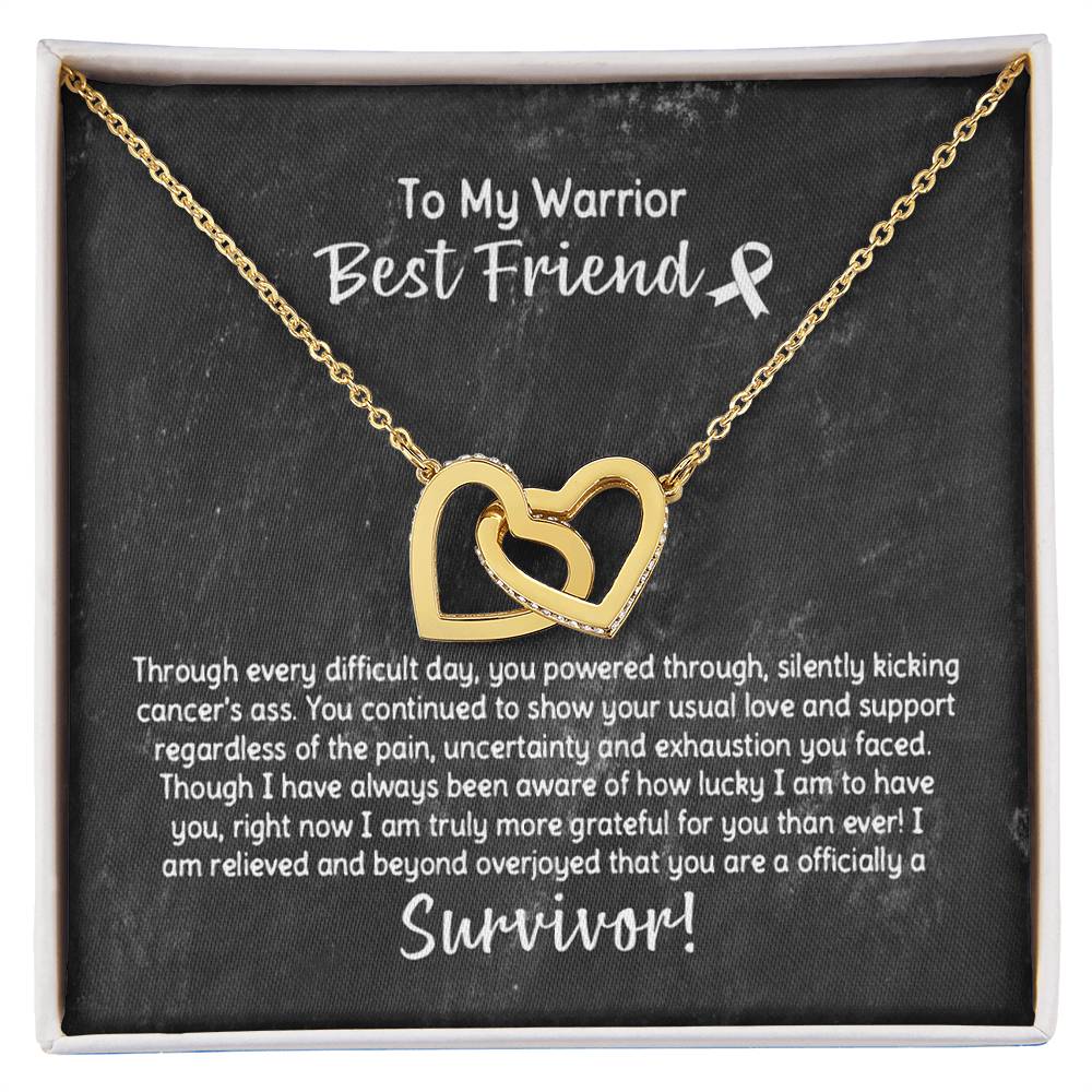 Best Friend Cancer Survivor Gift Interlocking Hearts Necklace