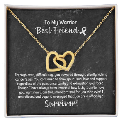 Best Friend Cancer Survivor Gift Interlocking Hearts Necklace