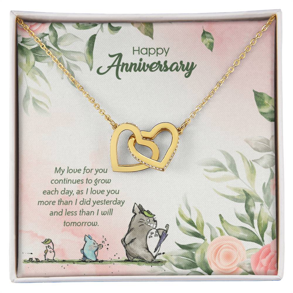 Totoro Anniversary Edition I Love You More Each Day! - Interlocking Hearts Necklace