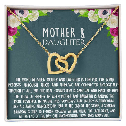 Bond Between Mother & Daughter Two Hearts Necklace Interlocking Hearts Necklace