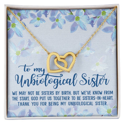 Unbiological Sister Soul Sister Big Little Sorority Sister In Law Step Sister Best Friend Gift Interlocking Hearts Necklace